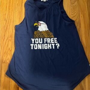 Tipsy Elves Navy Tank Top with Eagle Design